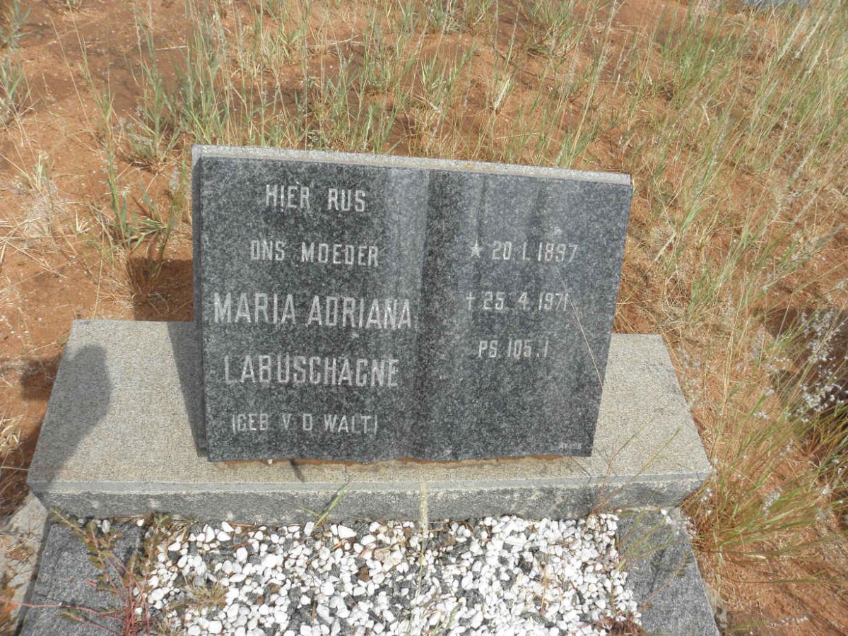 LABUSCHAGNE Maria Adriana nee V.D. WALT 1897-1971