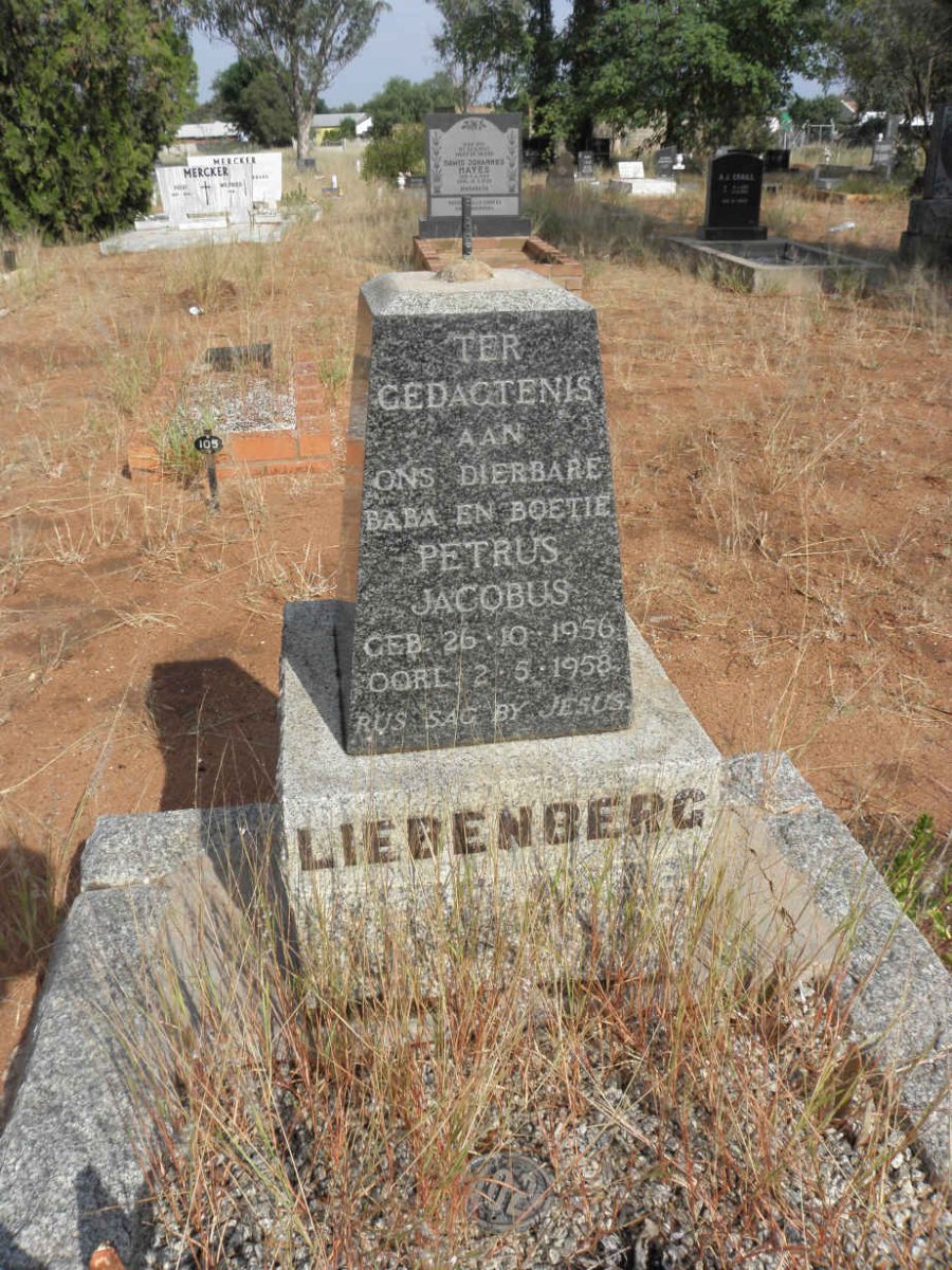 LIEBENBERG Petrus Jacobus 1956-1958