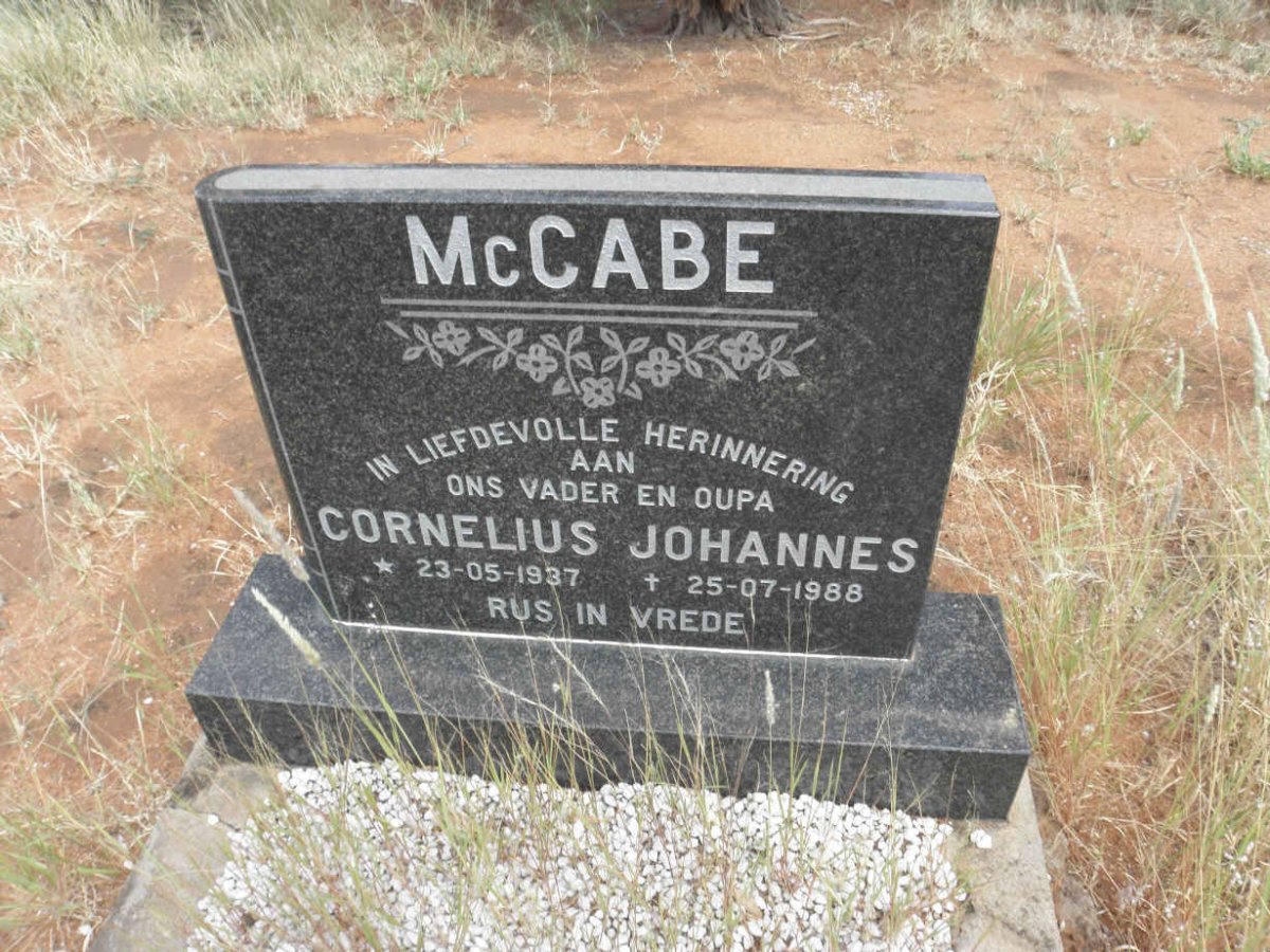 McCABE Cornelius Johannes 1937-1988