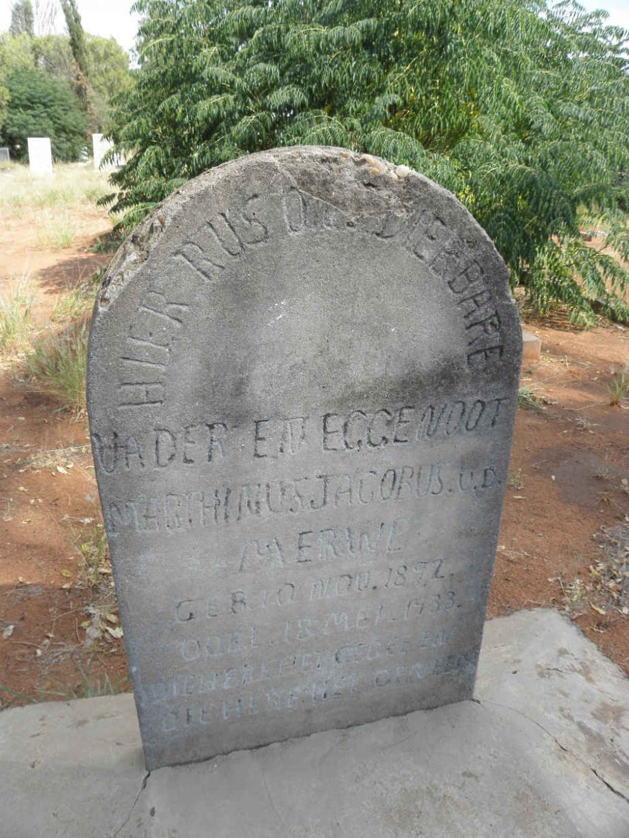 MERWE Marthinus Jacobus, v.d. 1897-1933
