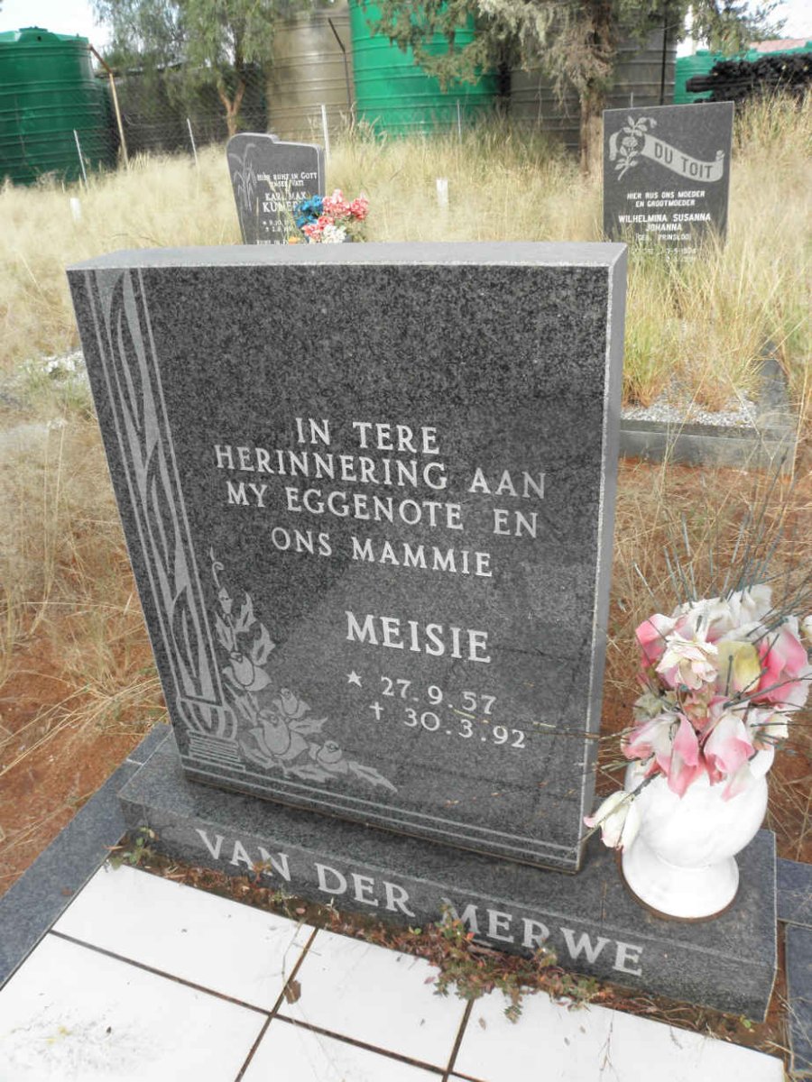 MERWE Meisie, van der 1957-1992