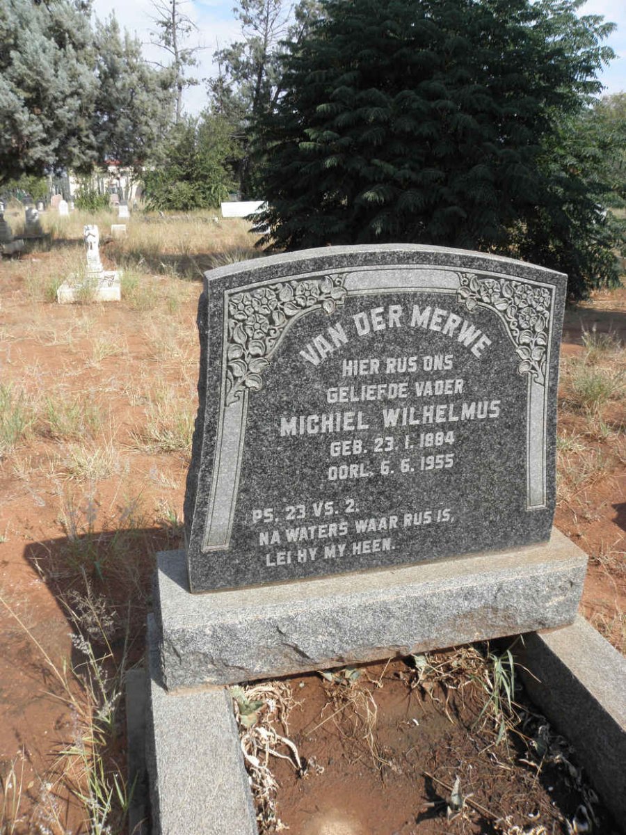 MERWE Michiel Wilhelmus, van der 1884-1955