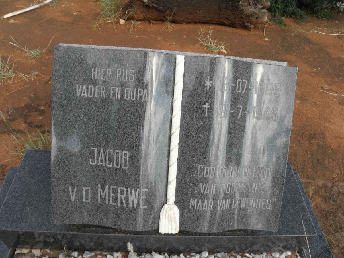 MERWE Jacob, v.d. 1896-1945