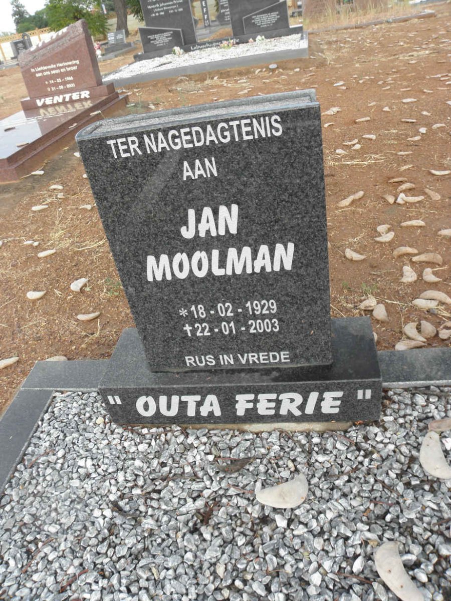 MOOLMAN Jan 1929-2003
