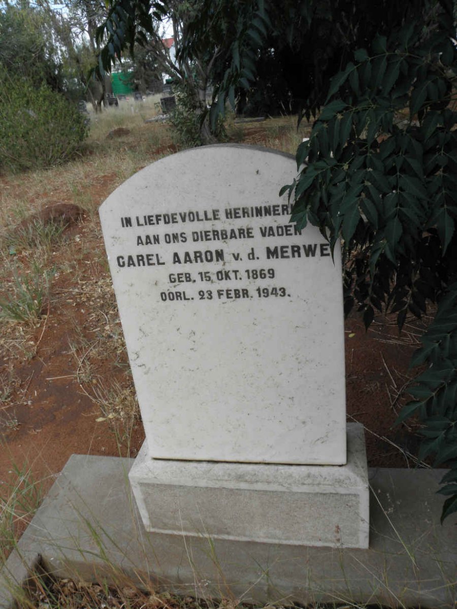MERWE Carel Aaron, v.d. 1869-1943