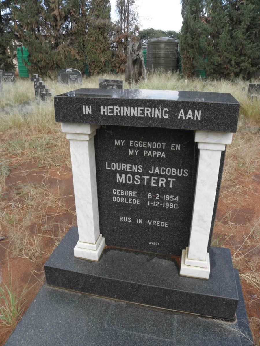 MOSTERT Lourens Jacobus 1954-1990