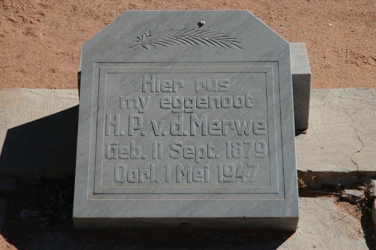 MERWE H.P., v.d. 1879-1947