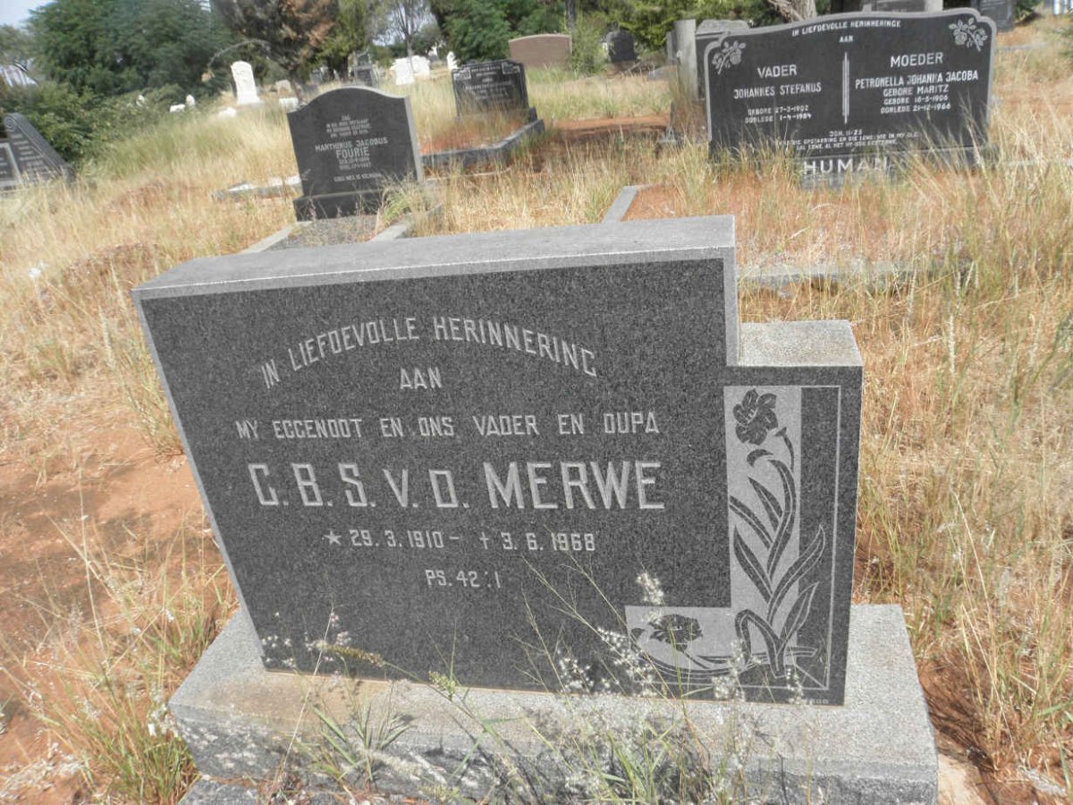 MERWE C.B.S., v.d. 1910-1968