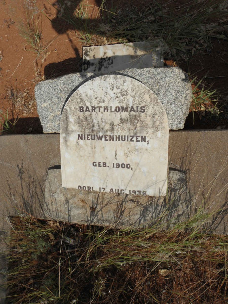 NIEUWENHUIZEN Barthlomais 1900-1935