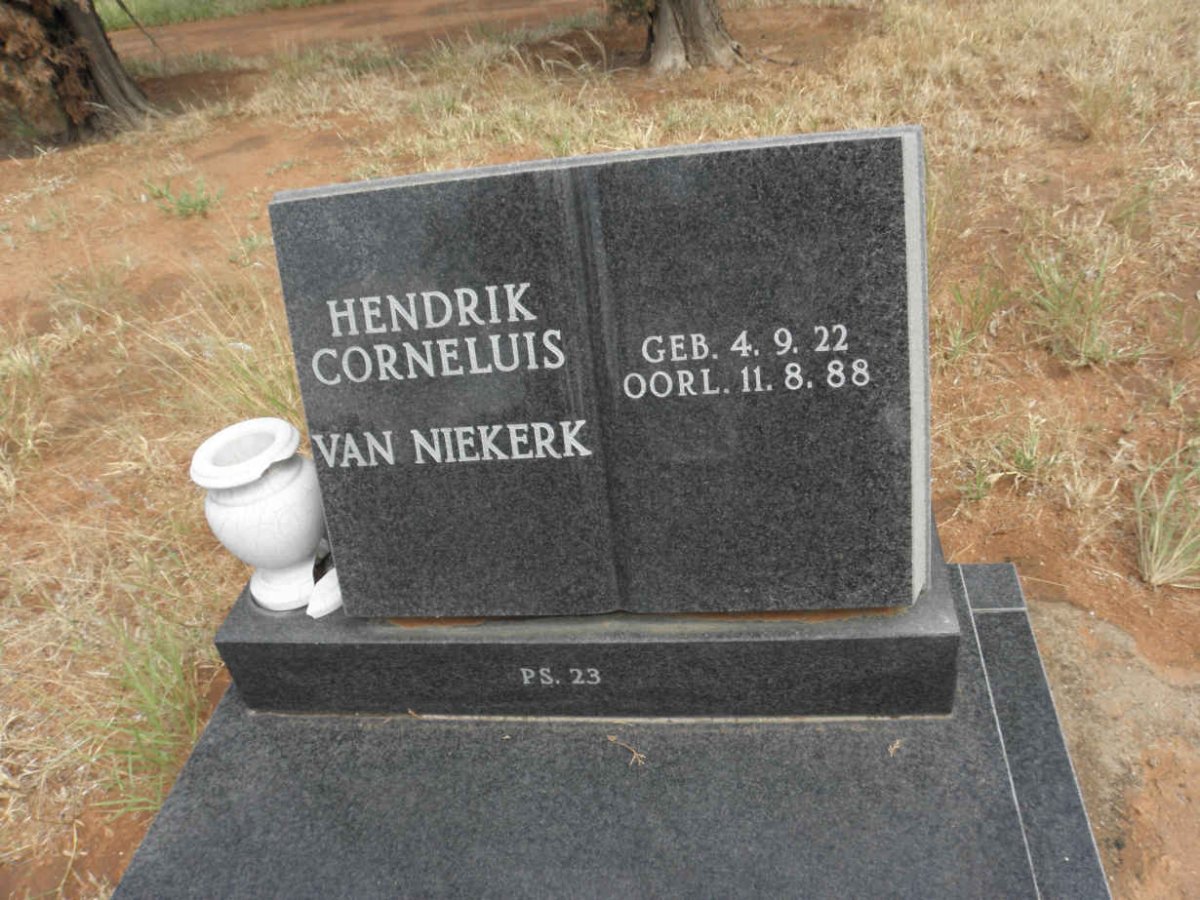 NIEKERK Hendrik Cornelius, van 1922-1988