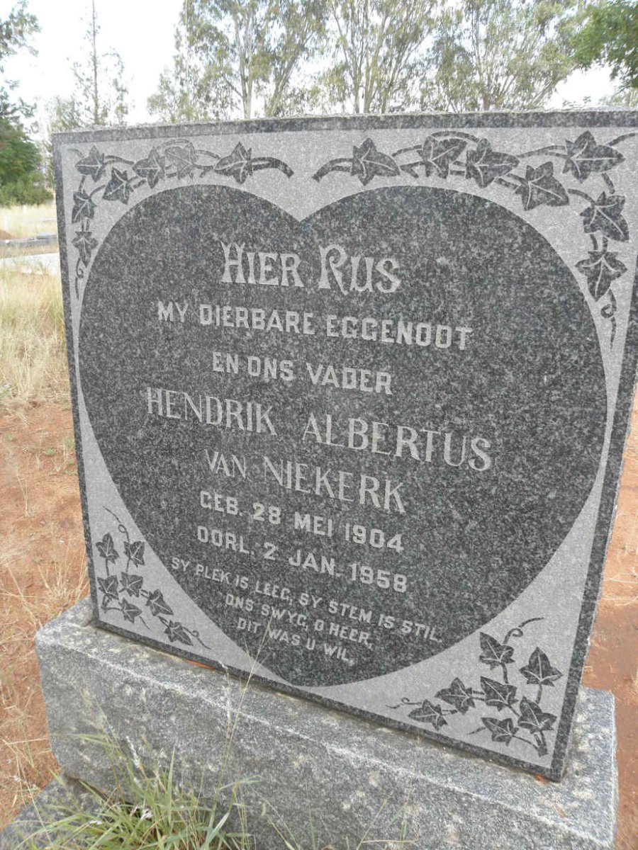 NIEKERK Hendrik Albertus, van 1904-1958