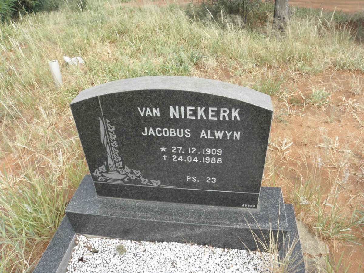 NIEKERK Jacobus Alwyn, van 1909-1988