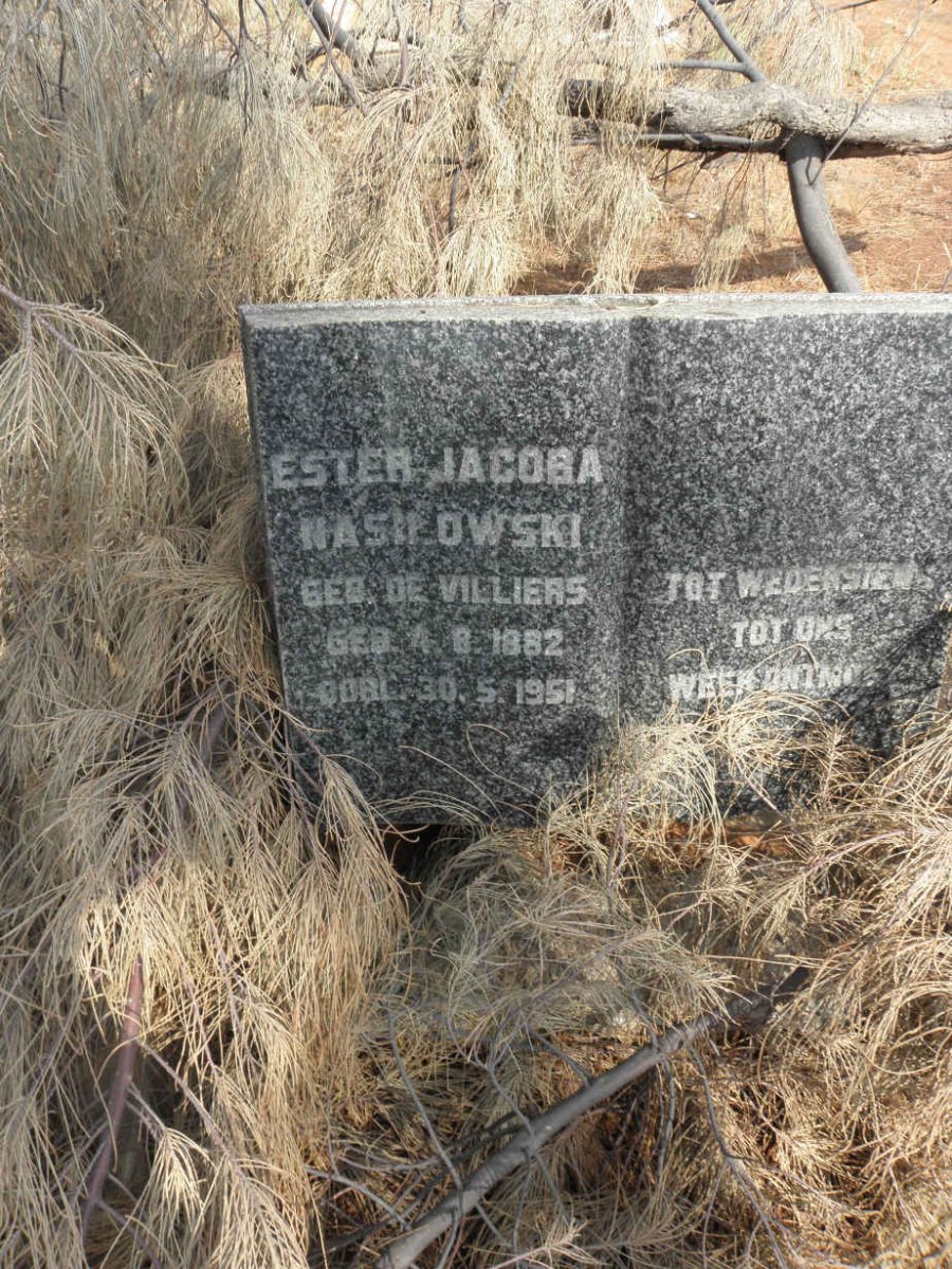 NASILOWSKI Ester Jacoba nee de VILLIERS 1882-1951