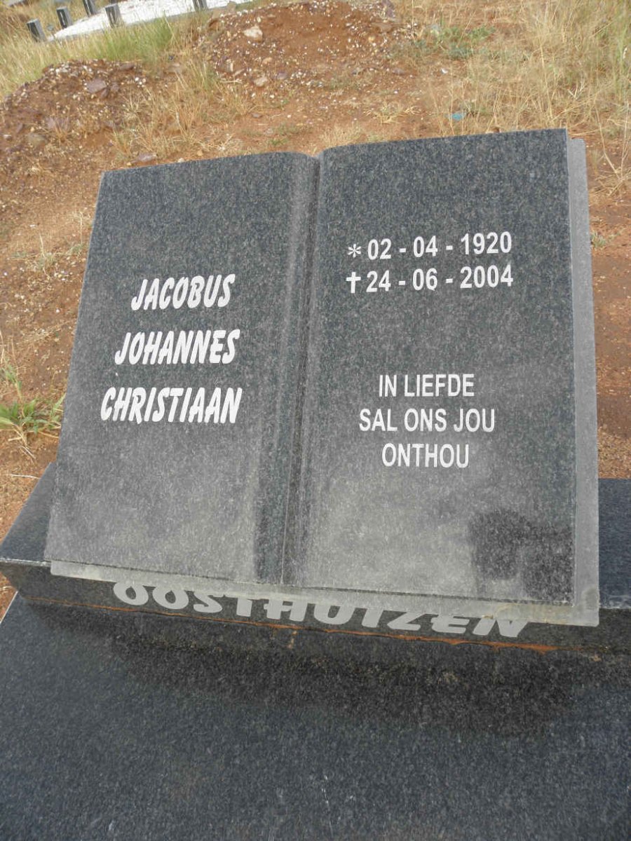 OOSTHUIZEN Jacobus Johannes Christiaan 1920-2004