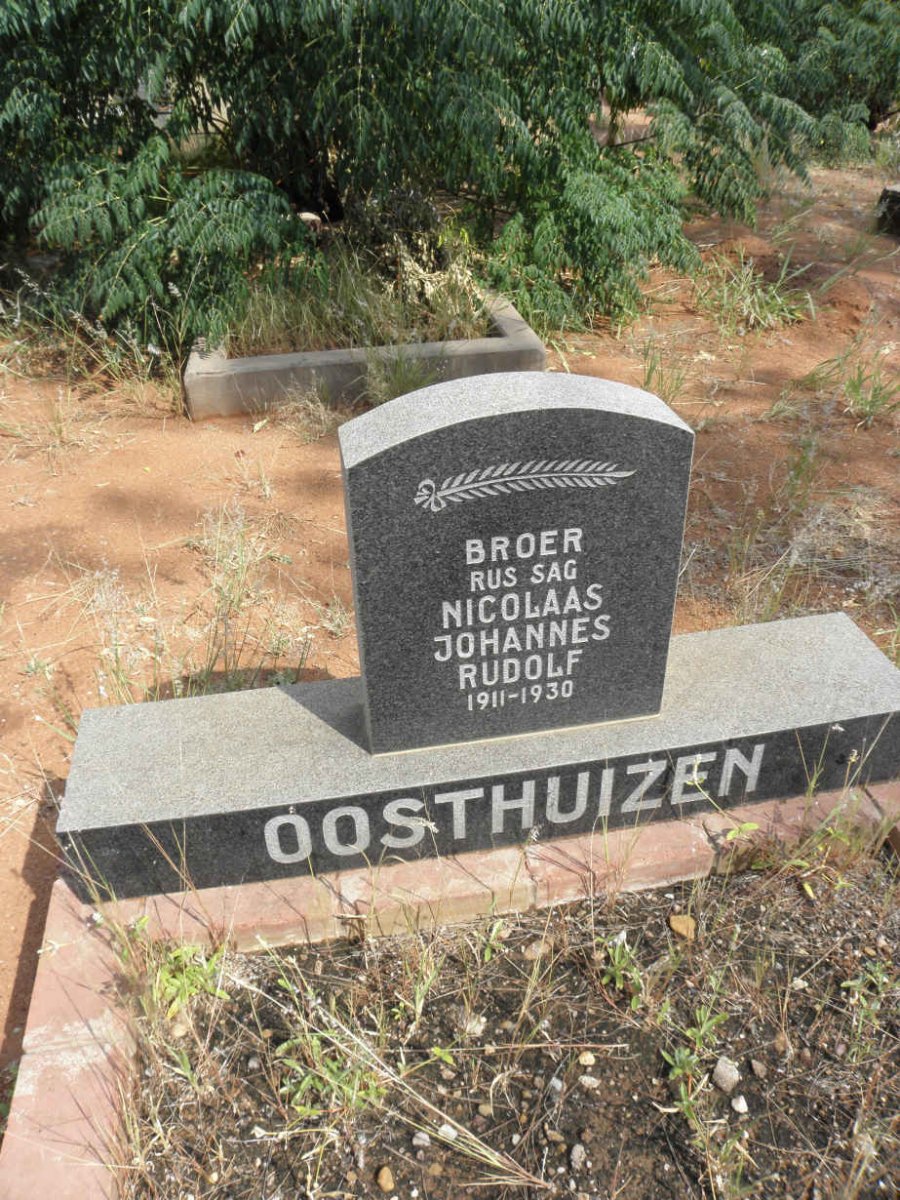 OOSTHUIZEN Nicolaas Johannes Rudolf 1911-1930