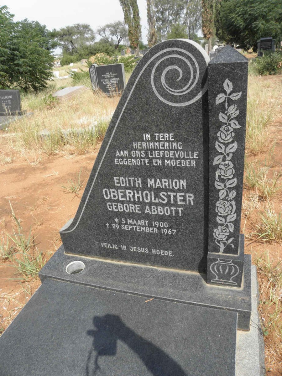 OBERHOLSTER Edith Marion nee ABBOTT 1900-1967