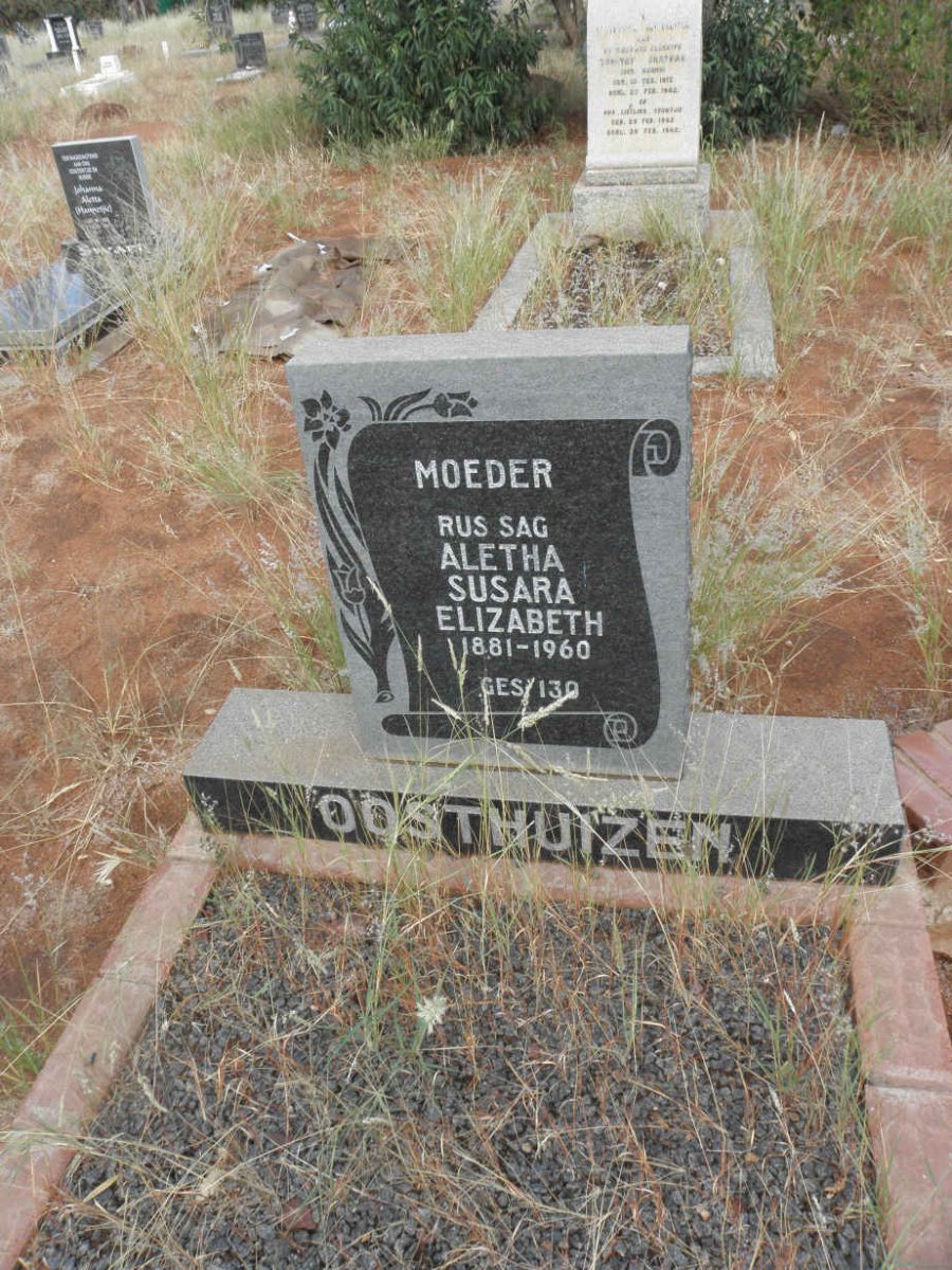 OOSTHUIZEN Aletha Susara Elizabeth 1881-1960