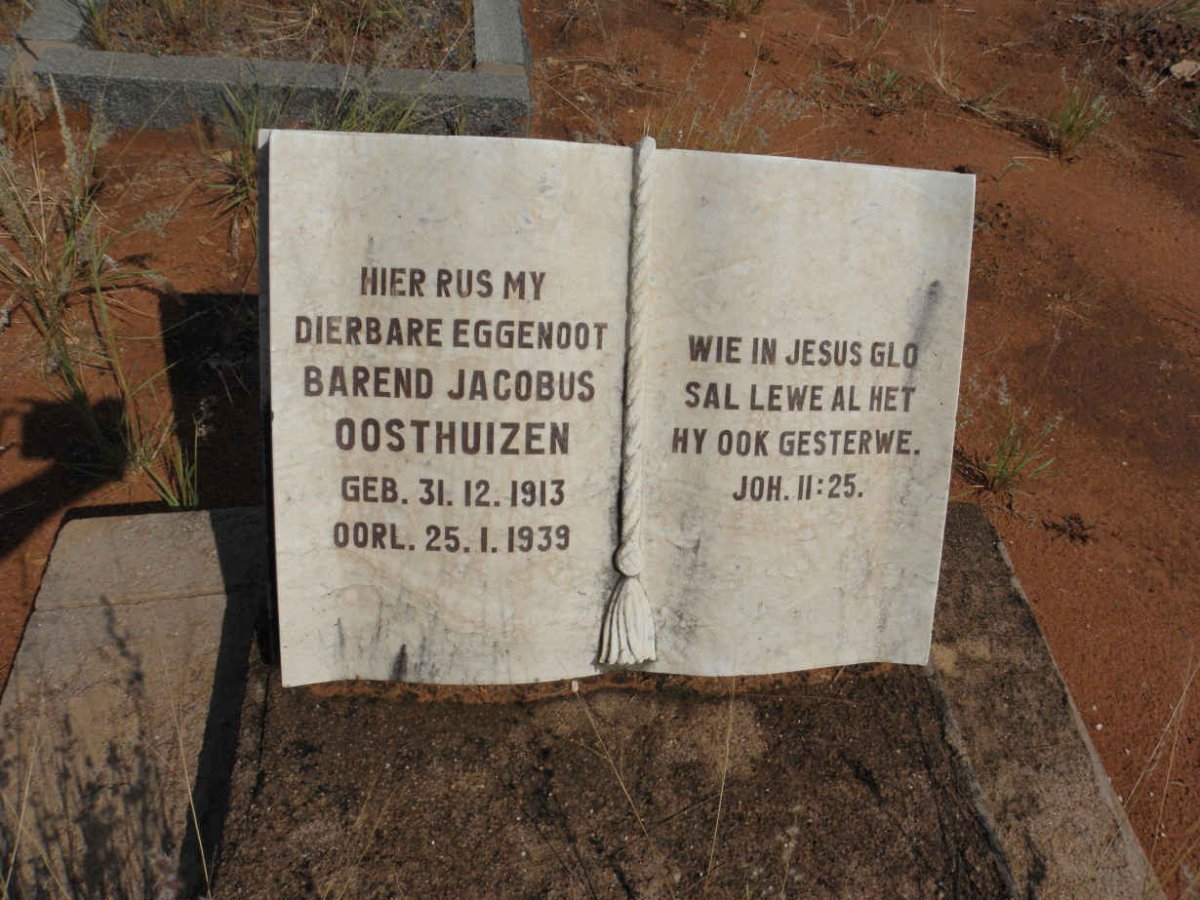 OOSTHUIZEN Barend Jacobus 1913-1939