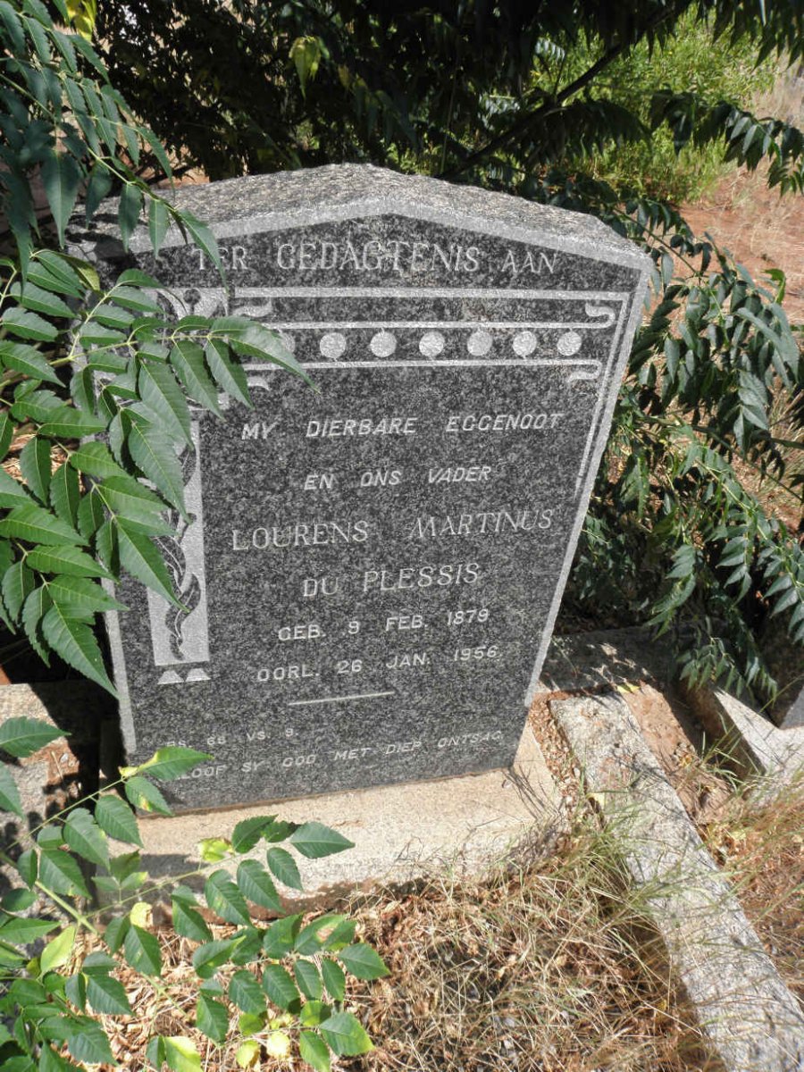 PLESSIS Lourens Martinus, du 1879-1956