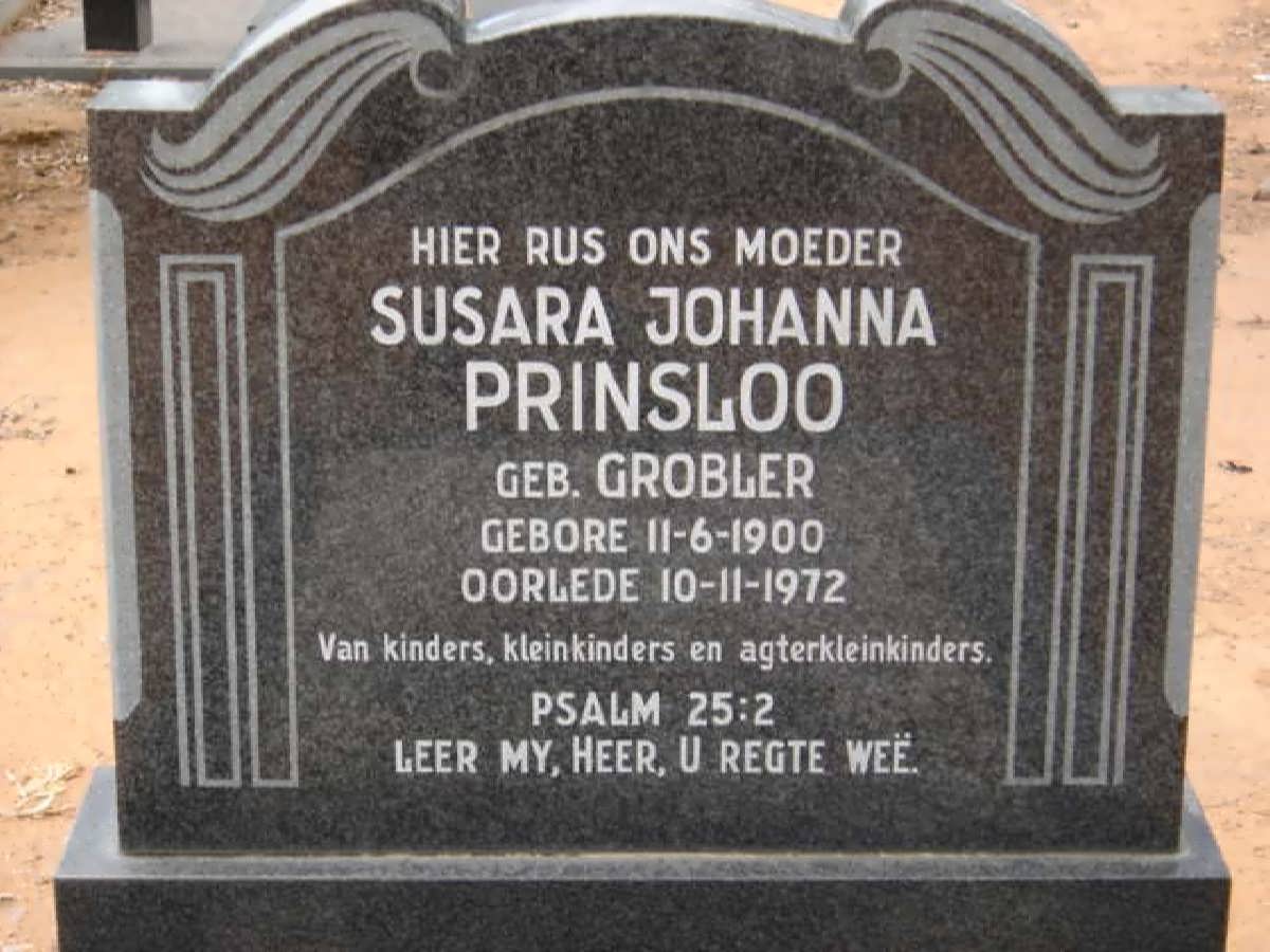 PRINSLOO Susara Johanna nee GROBLER 1900-1972