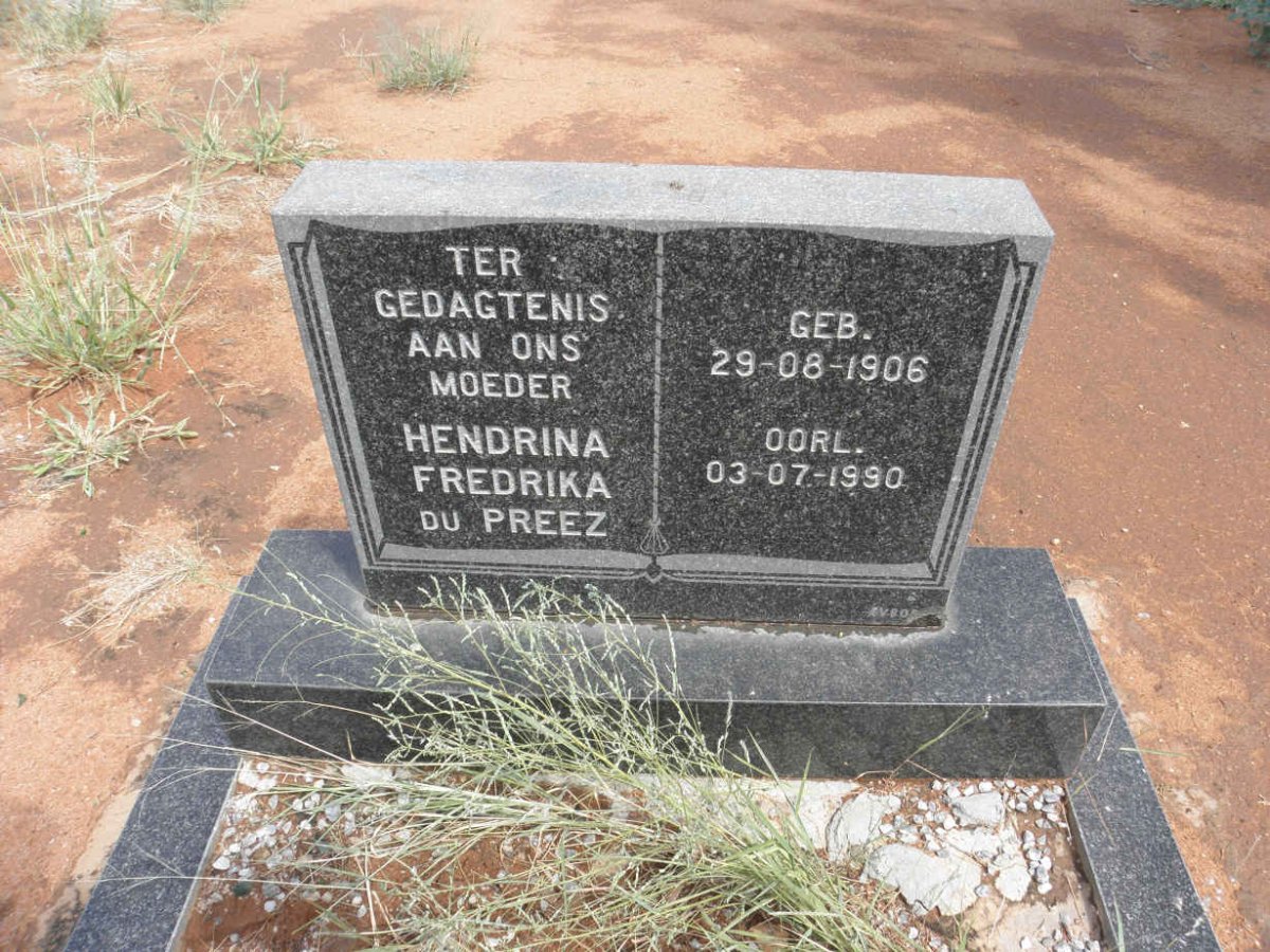 PREEZ Hendrina Fredrika, du 1906-1990