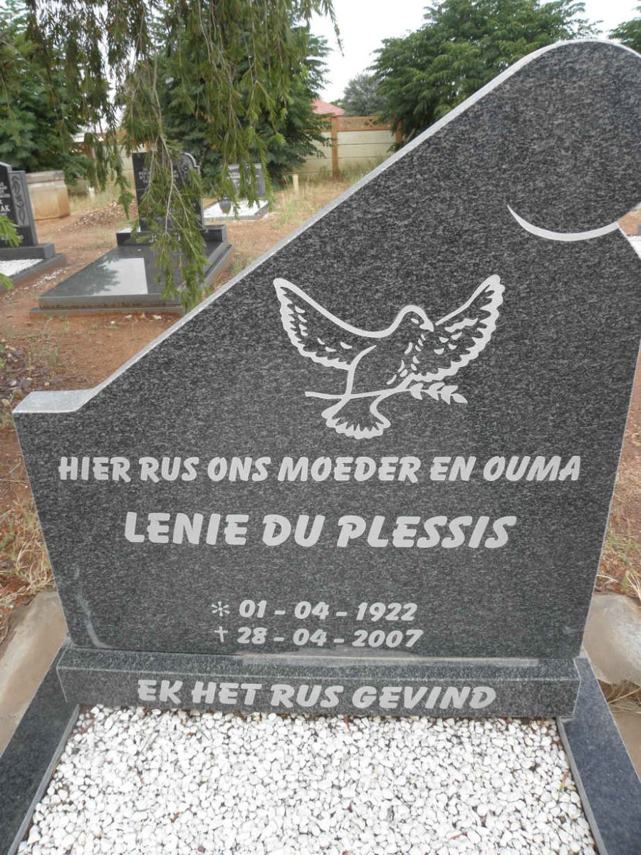 PLESSIS Lenie, du 1922-2007