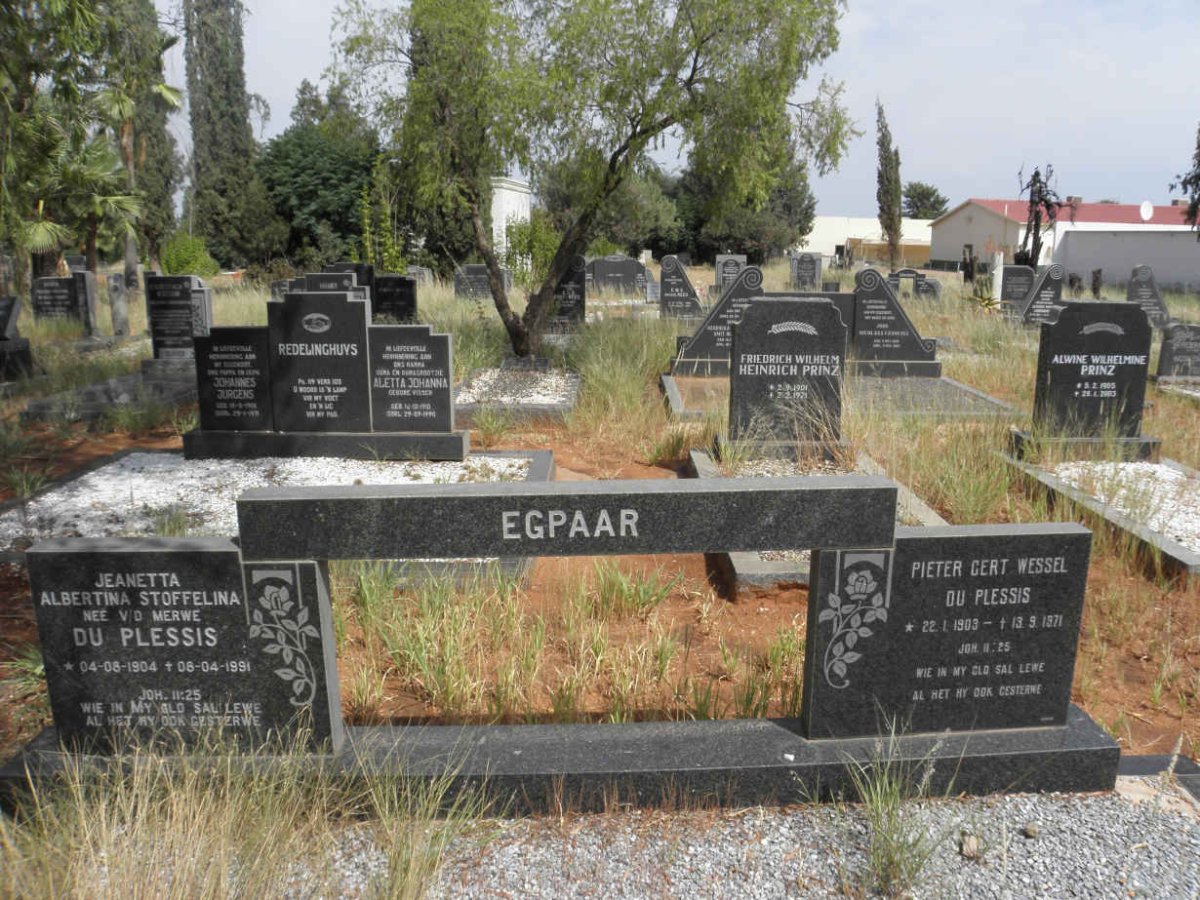 PLESSIS Pieter Gert Wessel, du 1903-1971 &amp; Jeanetta Albertina Stoffelina v.d. MERWE 1904-1991