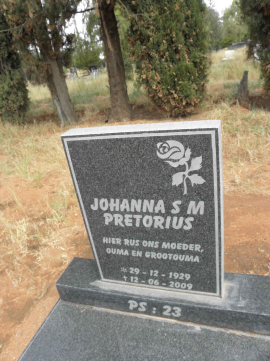 PRETORIUS Johanna S.M. 1929-2009