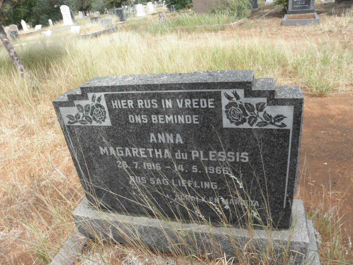 PLESSIS Anna Magaretha, du 1916-1966