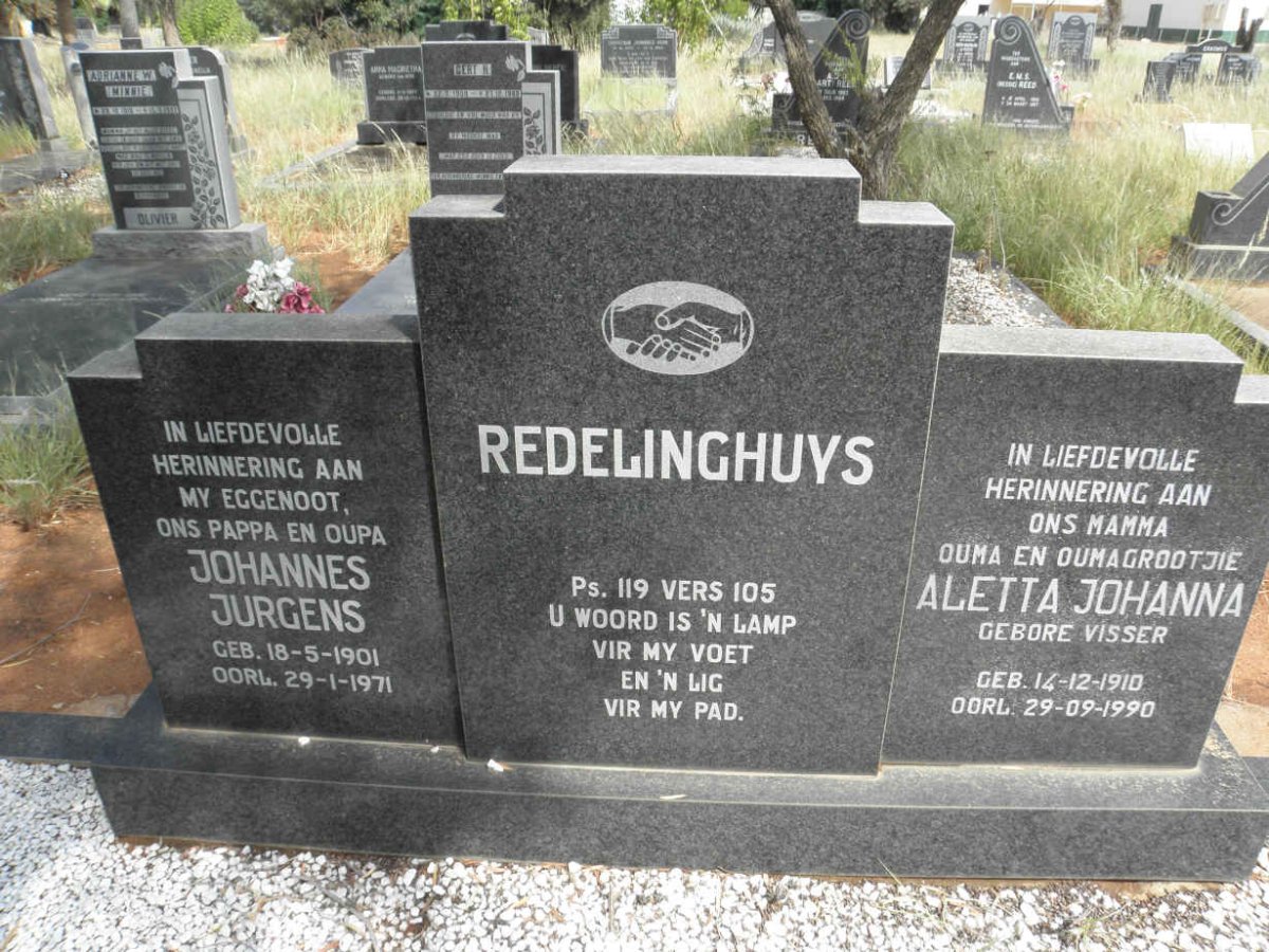 REDELINGHUYS Johannes Jurgens 1901-1971 &amp; Aletta Johanna VISSER 1910-1990