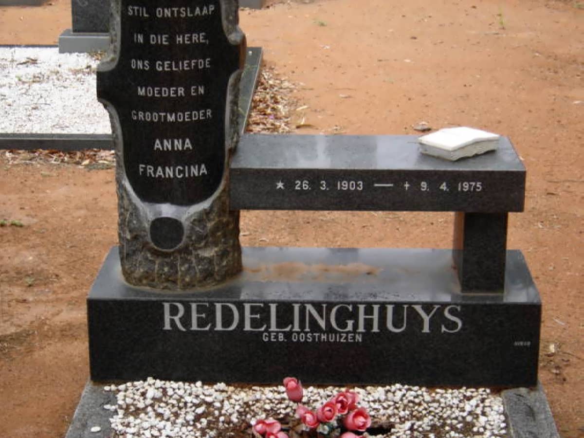 REDELINGHUYS Anna Francina nee OOSTHUIZEN 1903-1975