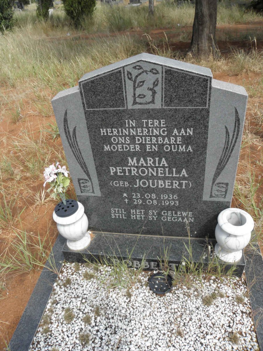 ROBBERTS Maria Petronella nee JOUBERT 1936-1993