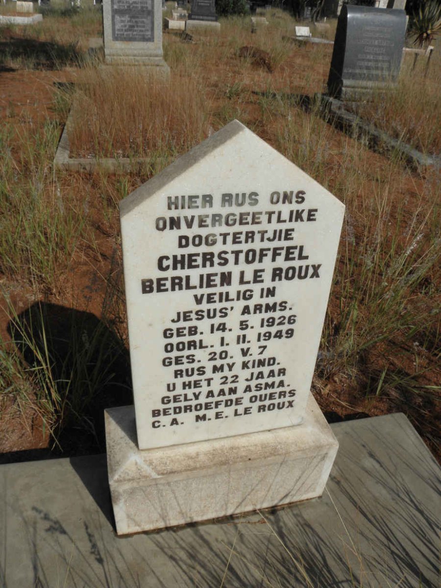 ROUX Cherstoffel Berlien, le 1926-1949