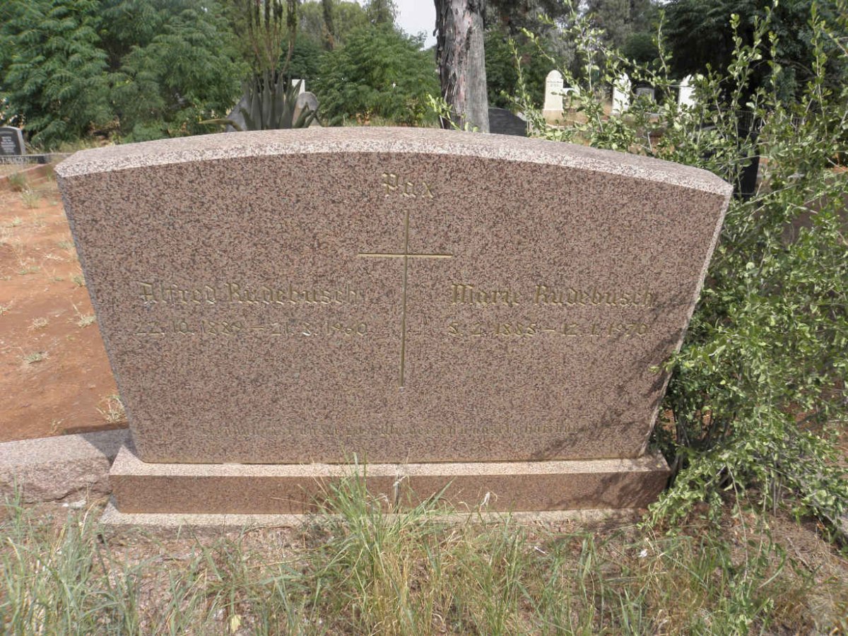 RUDEBUSCH Alfred 1889-1960 &amp; Mary 1885-1970