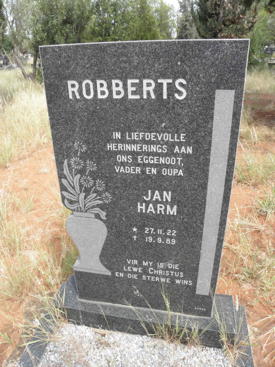 ROBBERTS Jan Harm 1922-1989
