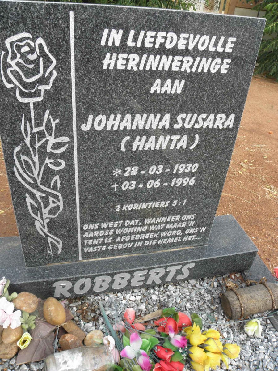 ROBBERTS Johanna Susara 1930-1996