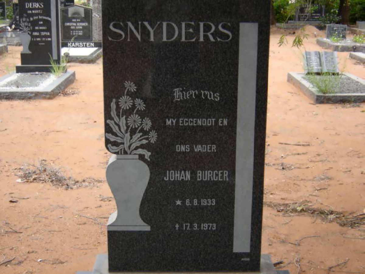 SNYDERS Johan Burger 1933-1973