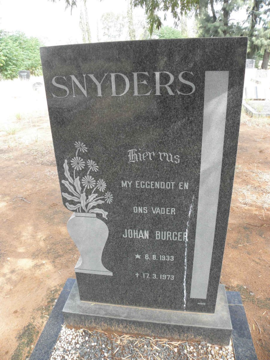 SNYDERS Johan Burger 1933-1973
