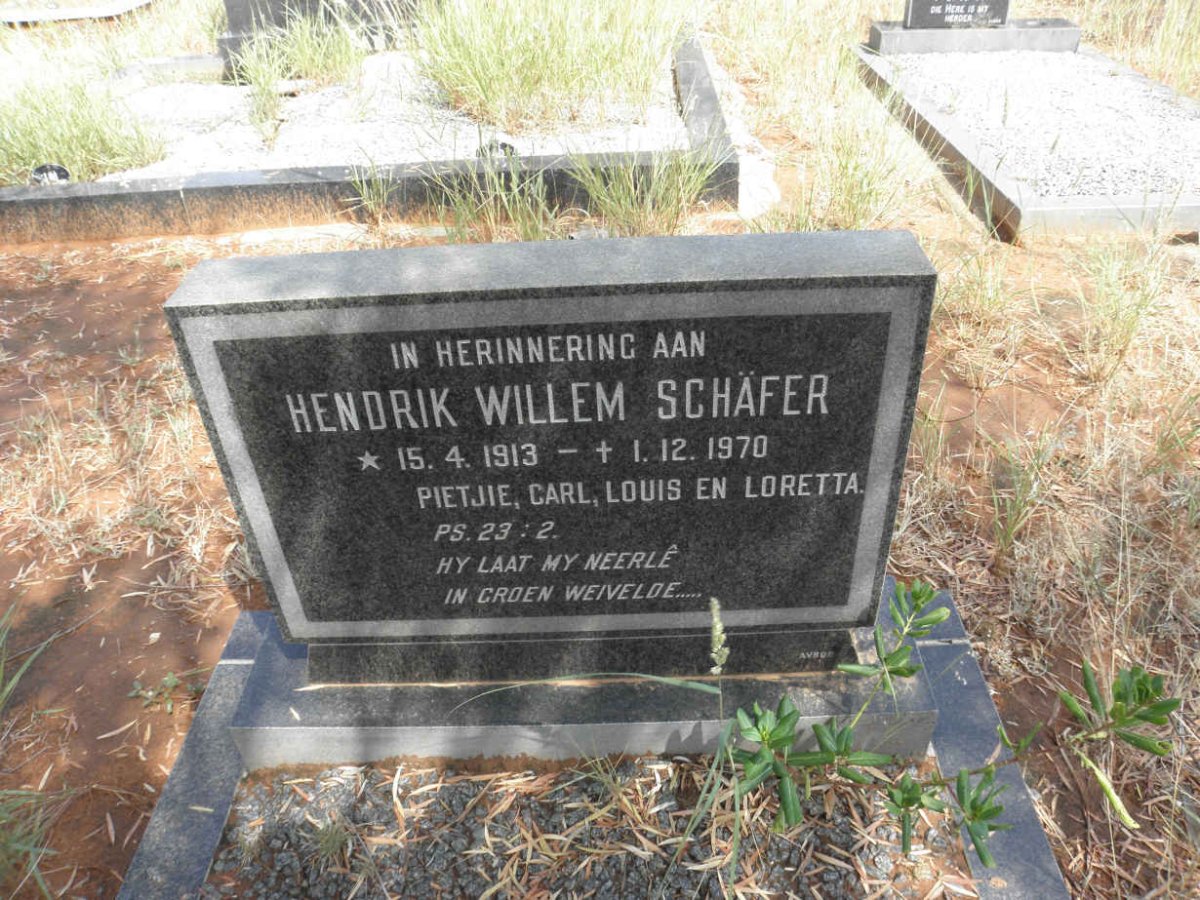 SCHÄFER Hendrik Willem 1913-1970