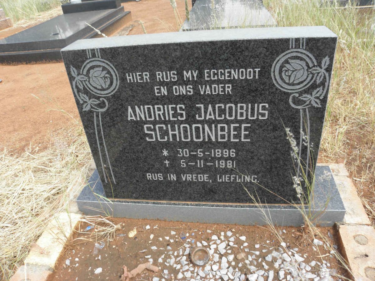 SCHOONBEE Andries Jacobus 1896-1981