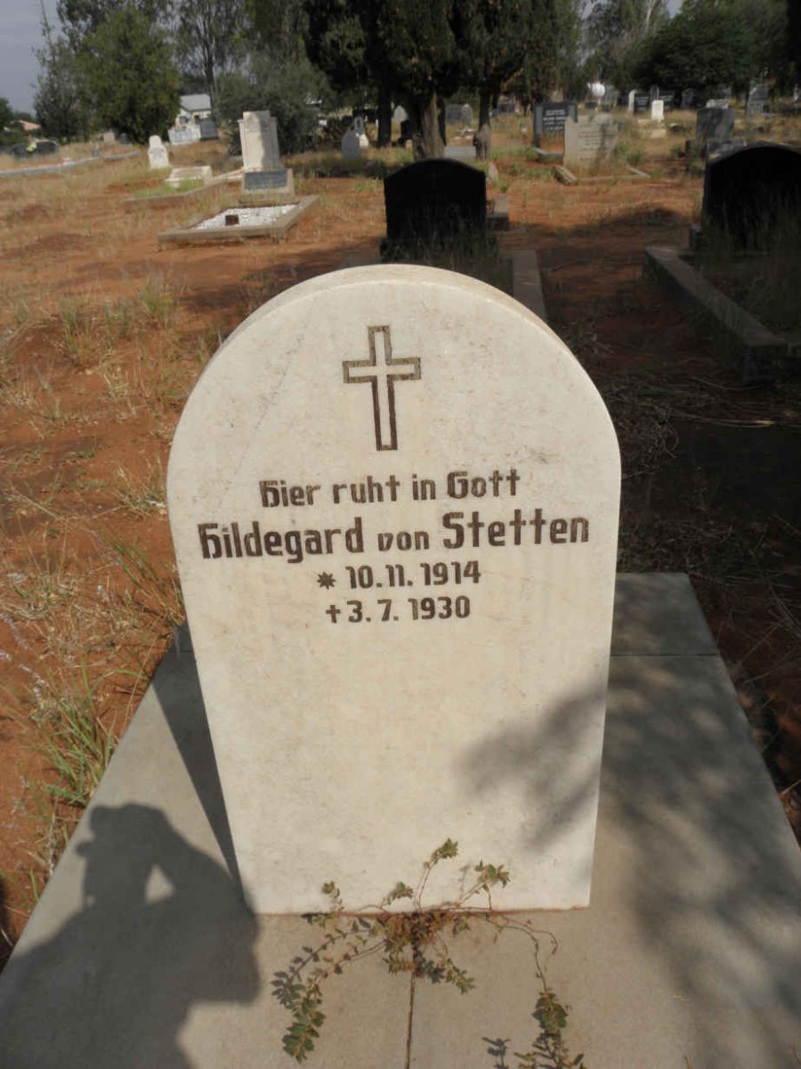 STETTEN Hildegard, von 1914-1930