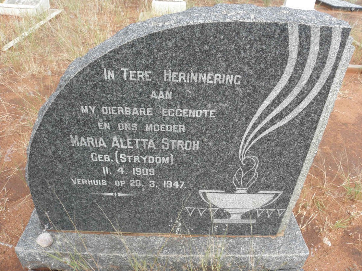STROH Maria Aletta nee STRYDOM 1909-1947