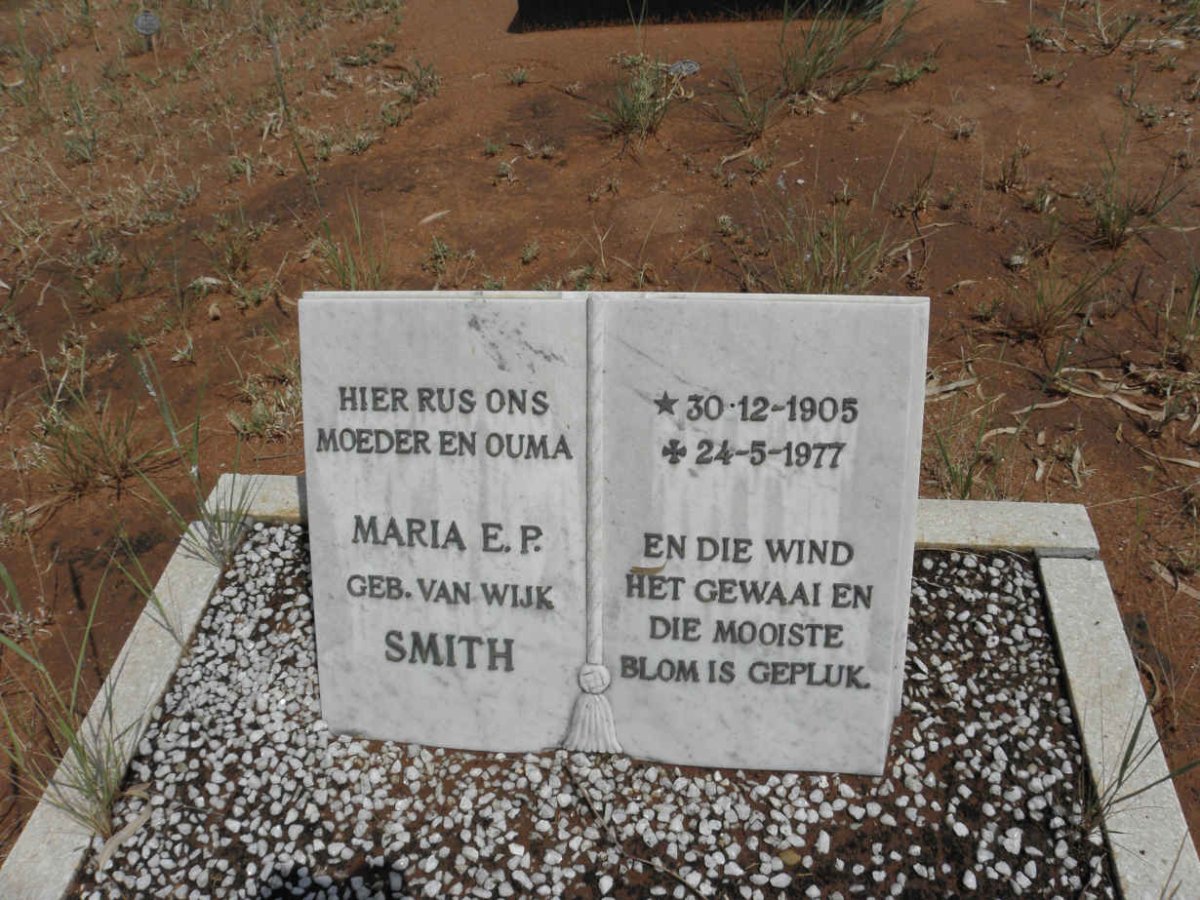 SMITH Maria E.P. nee van WIJK 1905-1977