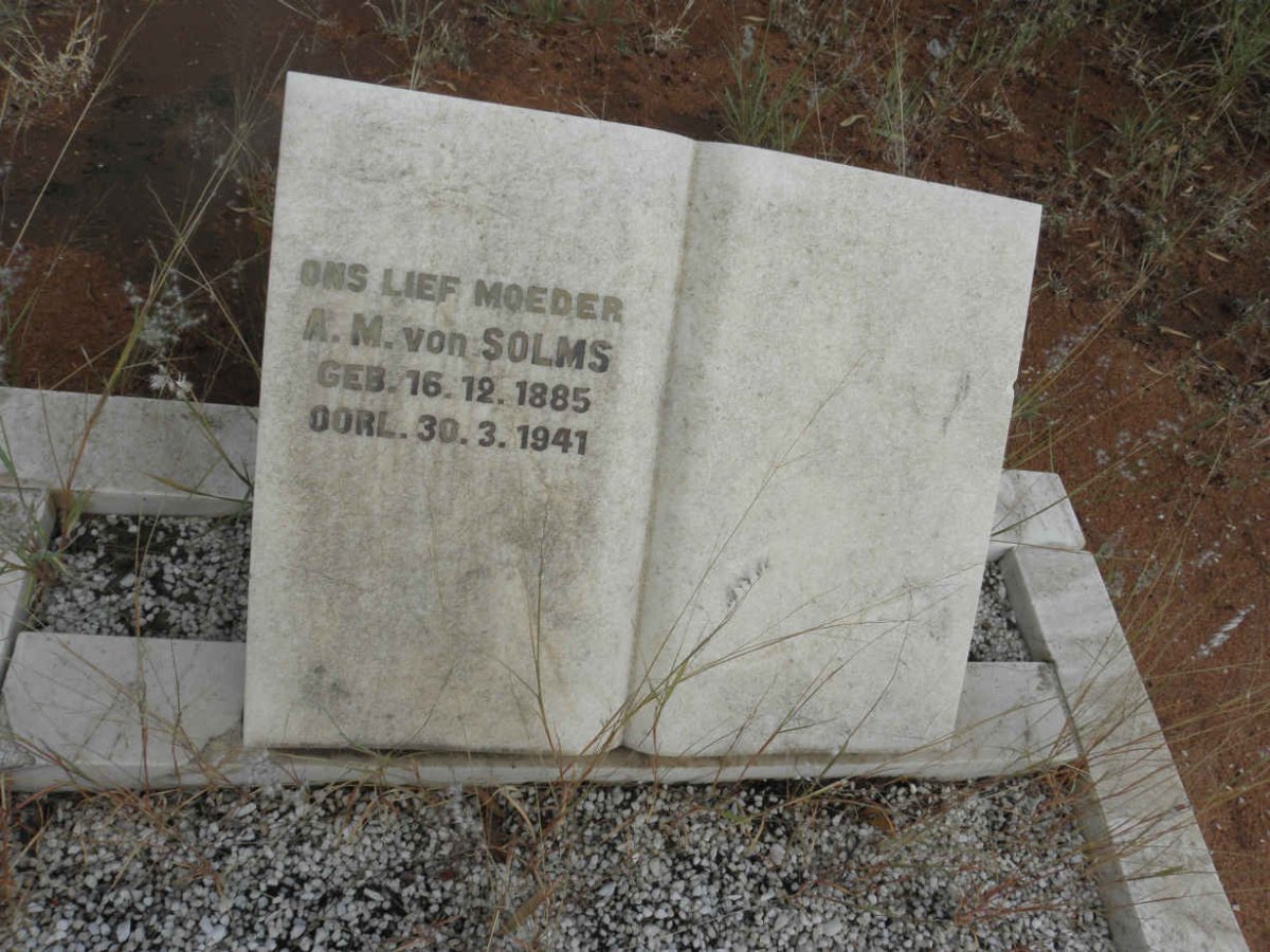 SOLMS A.M., von 1885-1941