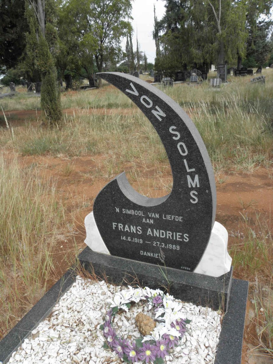 SOLMS Frans Andries, von 1919-1989