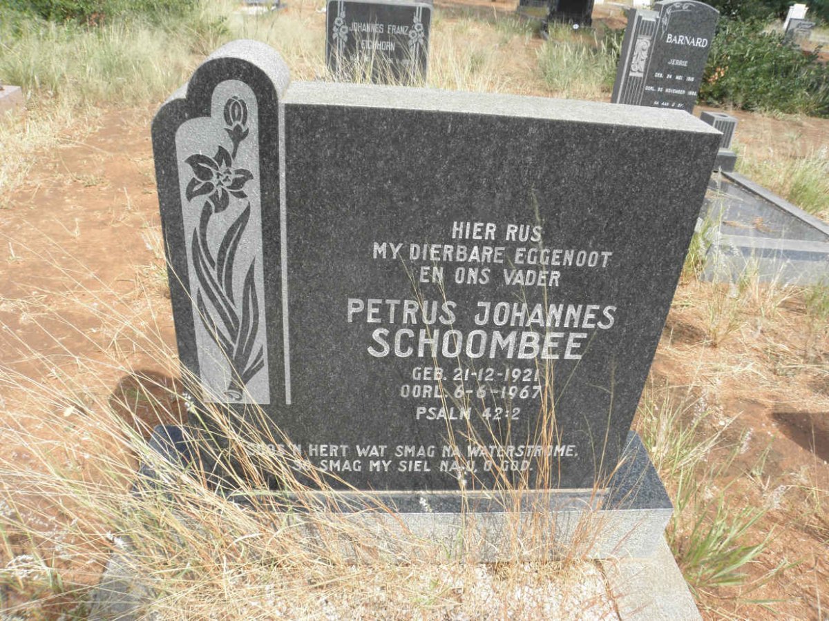 SCHOOMBEE Petrus Johannes 1921-1967