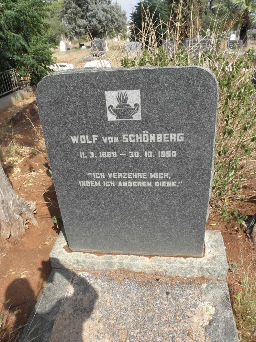 SCHÖNBERG Wolf, van 1888-1950