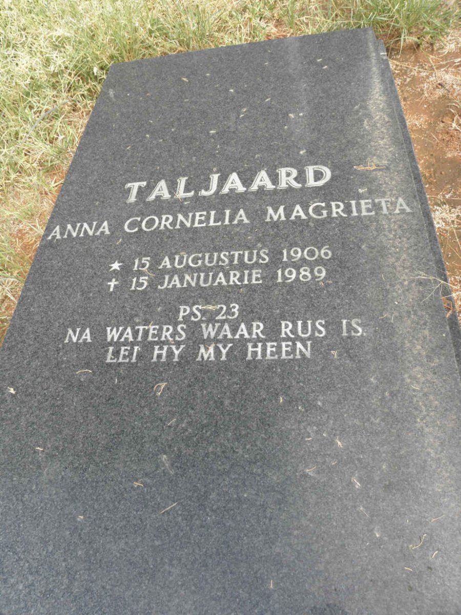 TALJAARD Anna Cornelia Magrieta 1906-1989