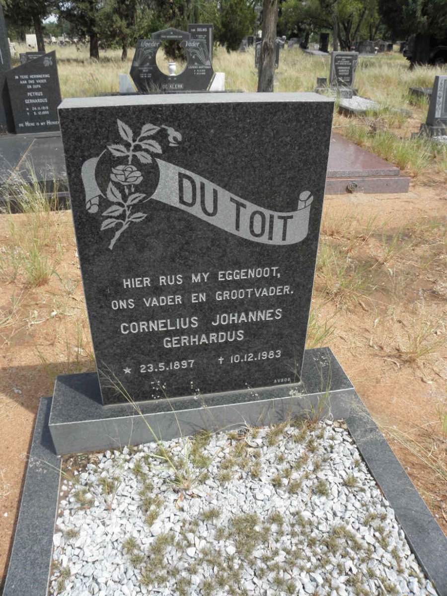 TOIT Cornelius Johannes Gerhardus, du 1897-1983