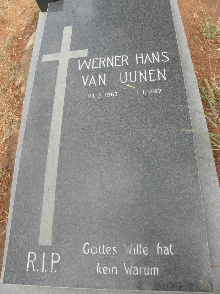 UUNEN Werner Hans, van 1963-1987
